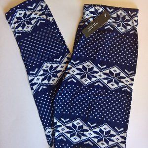 Fair Isle Navy Blue White Butter Leggings sz 2-12